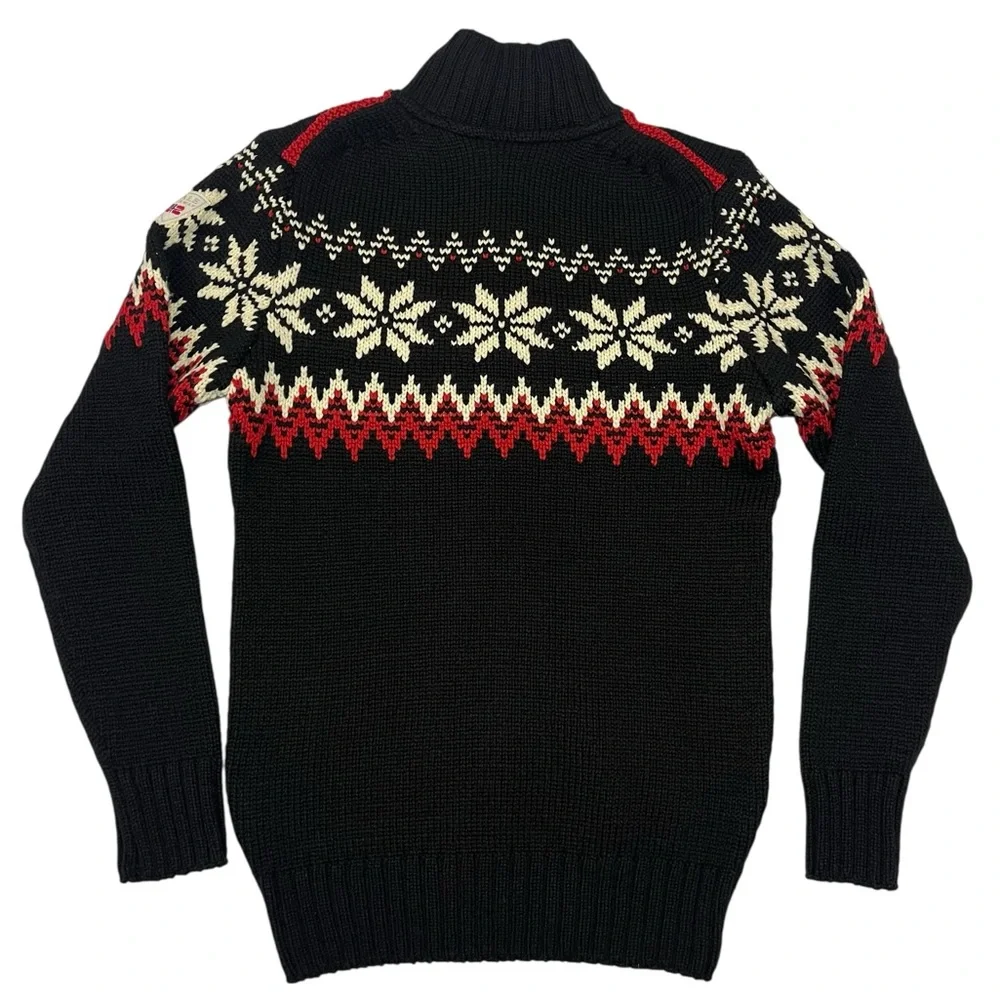 Dale of Norway Myking Nordic Merino Wool Black Chunky Knit Men’s Sweater L NEW - Picture 5 of 16